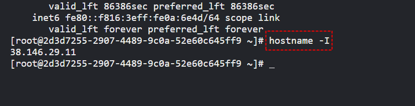 hostname -I 命令
