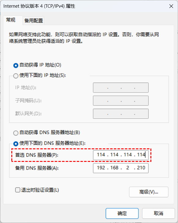 设置首选 DNS
