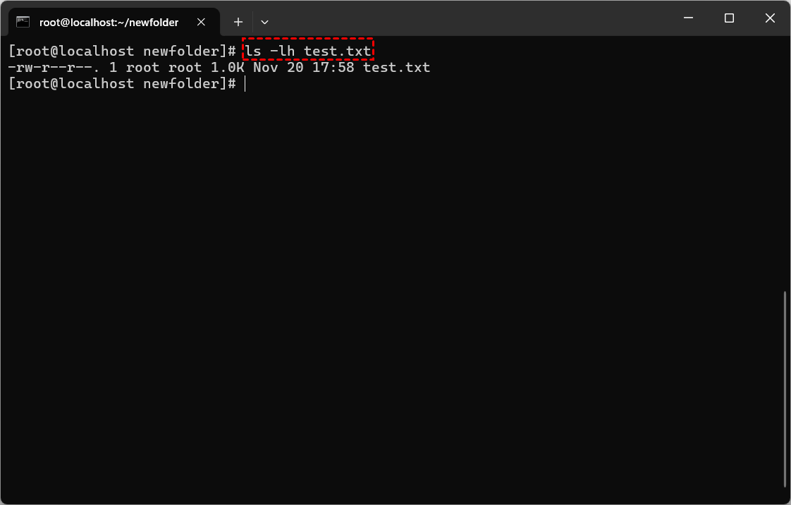 ls 查看文件大小