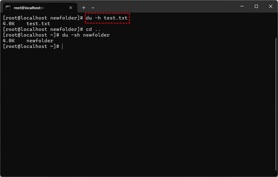 du 查看文件大小