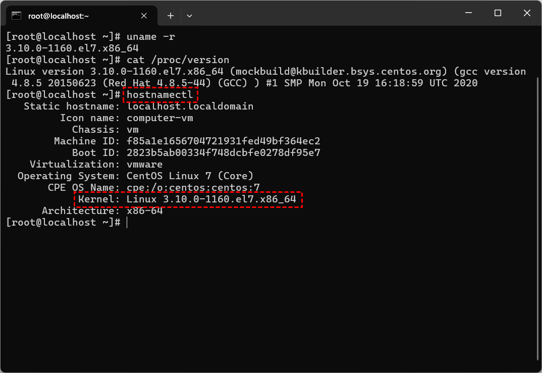 systemd 命令查看Linux内核版本